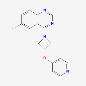 molecular formula C16H13FN4O B2879083 6-Fluoro-4-(3-pyridin-4-yloxyazetidin-1-yl)quinazoline CAS No. 2380098-76-8