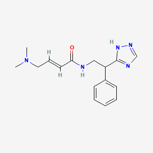 molecular formula C16H21N5O B2879091 (E)-4-(Dimethylamino)-N-[2-phenyl-2-(1H-1,2,4-triazol-5-yl)ethyl]but-2-enamide CAS No. 2411326-90-2