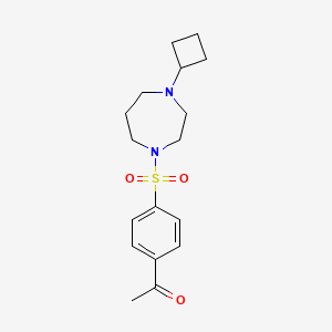 molecular formula C17H24N2O3S B2879096 1-(4-((4-环丁基-1,4-二氮杂环-1-基)磺酰基)苯基)乙烷-1-酮 CAS No. 2191264-98-7
