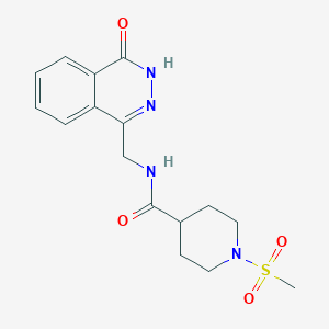 molecular formula C16H20N4O4S B2879099 1-(甲磺酰基)-N-((4-氧代-3,4-二氢酞嗪-1-基)甲基)哌啶-4-甲酰胺 CAS No. 1207004-78-1
