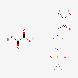 molecular formula C15H20N2O8S B2879104 2-(4-(Cyclopropylsulfonyl)piperazin-1-yl)-1-(furan-2-yl)ethanone oxalate CAS No. 1351644-79-5