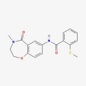 N-(4-methyl-5-oxo-2,3,4,5-tetrahydrobenzo[f][1,4]oxazepin-7-yl)-2-(methylthio)benzamide