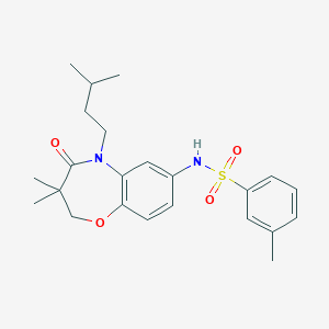 N-(5-isopentyl-3,3-dimethyl-4-oxo-2,3,4,5-tetrahydrobenzo[b][1,4]oxazepin-7-yl)-3-methylbenzenesulfonamide