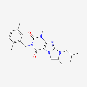 molecular formula C22H27N5O2 B2879131 3-(2,5-dimethylbenzyl)-8-isobutyl-1,7-dimethyl-1H-imidazo[2,1-f]purine-2,4(3H,8H)-dione CAS No. 938750-88-0