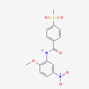 molecular formula C15H14N2O6S B2879132 N-(2-甲氧基-5-硝基苯基)-4-甲基磺酰苯甲酰胺 CAS No. 896349-21-6