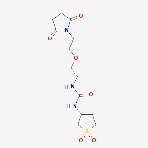 molecular formula C13H21N3O6S B2879134 1-[2-[2-(2,5-Dioxopyrrolidin-1-yl)ethoxy]ethyl]-3-(1,1-dioxothiolan-3-yl)urea CAS No. 2380181-49-5