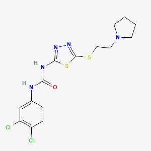 molecular formula C15H17Cl2N5OS2 B2879143 1-(3,4-Dichlorophenyl)-3-(5-((2-(pyrrolidin-1-yl)ethyl)thio)-1,3,4-thiadiazol-2-yl)urea CAS No. 922613-38-5