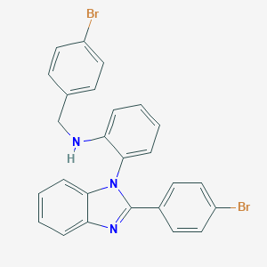 molecular formula C26H19Br2N3 B287915 N-(4-bromobenzyl)-N-{2-[2-(4-bromophenyl)-1H-benzimidazol-1-yl]phenyl}amine 