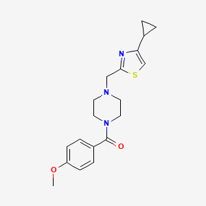 molecular formula C19H23N3O2S B2879154 (4-((4-Cyclopropylthiazol-2-yl)methyl)piperazin-1-yl)(4-methoxyphenyl)methanone CAS No. 1170480-25-7