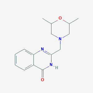 molecular formula C15H19N3O2 B2879160 2-[(2,6-二甲基吗啉)甲基]-4(3H)-喹唑啉酮 CAS No. 866010-64-2