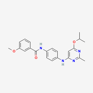molecular formula C22H24N4O3 B2879165 N-(4-((6-异丙氧基-2-甲基嘧啶-4-基)氨基)苯基)-3-甲氧基苯甲酰胺 CAS No. 946303-29-3