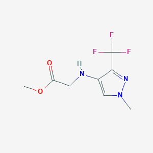 molecular formula C8H10F3N3O2 B2879169 Methyl 2-[[1-methyl-3-(trifluoromethyl)pyrazol-4-yl]amino]acetate CAS No. 2247206-86-4
