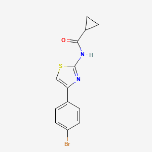 molecular formula C13H11BrN2OS B2879170 N-(4-(4-溴苯基)噻唑-2-基)环丙烷甲酰胺 CAS No. 313405-50-4