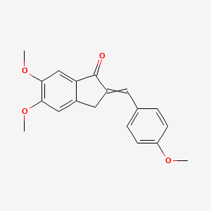 molecular formula C19H18O4 B2879176 5,6-dimethoxy-2-[(4-methoxyphenyl)methylidene]-3H-inden-1-one CAS No. 222965-37-9