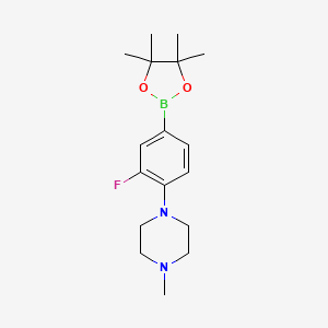 molecular formula C17H26BFN2O2 B2879182 1-(2-Fluoro-4-(4,4,5,5-tetramethyl-1,3,2-dioxaborolan-2-yl)phenyl)-4-methylpiperazine CAS No. 1408088-34-5