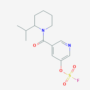 molecular formula C14H19FN2O4S B2879183 3-Fluorosulfonyloxy-5-(2-propan-2-ylpiperidine-1-carbonyl)pyridine CAS No. 2418728-06-8