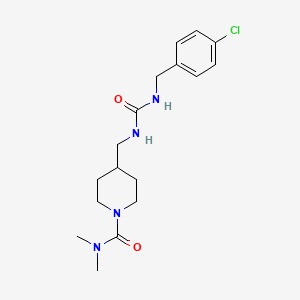 molecular formula C17H25ClN4O2 B2879184 4-((3-(4-chlorobenzyl)ureido)methyl)-N,N-dimethylpiperidine-1-carboxamide CAS No. 2034284-37-0