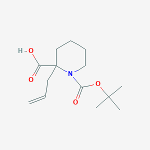 molecular formula C14H23NO4 B2879186 1-[(2-Methylpropan-2-yl)oxycarbonyl]-2-prop-2-enylpiperidine-2-carboxylic acid CAS No. 862711-13-5