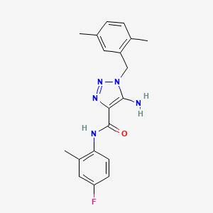 molecular formula C19H20FN5O B2879193 5-amino-1-[(2,5-dimethylphenyl)methyl]-N-(4-fluoro-2-methylphenyl)triazole-4-carboxamide CAS No. 899737-68-9
