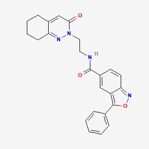 molecular formula C24H22N4O3 B2879194 N-(2-(3-氧代-5,6,7,8-四氢环辛并[c]吡啶-2(3H)-基)乙基)-3-苯基苯并[c]异恶唑-5-甲酰胺 CAS No. 2034467-79-1