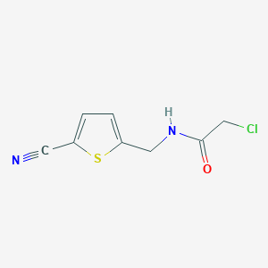 molecular formula C8H7ClN2OS B2879200 2-Chloro-N-[(5-cyanothiophen-2-yl)methyl]acetamide CAS No. 2411266-44-7
