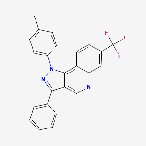molecular formula C24H16F3N3 B2879203 1-(4-methylphenyl)-3-phenyl-7-(trifluoromethyl)-1H-pyrazolo[4,3-c]quinoline CAS No. 901044-86-8