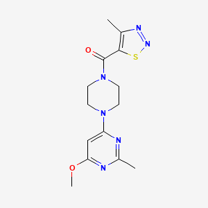 (4-(6-Methoxy-2-methylpyrimidin-4-yl)piperazin-1-yl)(4-methyl-1,2,3-thiadiazol-5-yl)methanone