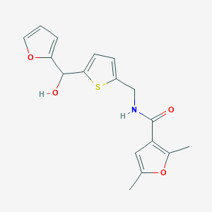 molecular formula C17H17NO4S B2879206 N-((5-(furan-2-yl(hydroxy)methyl)thiophen-2-yl)methyl)-2,5-dimethylfuran-3-carboxamide CAS No. 1798543-92-6