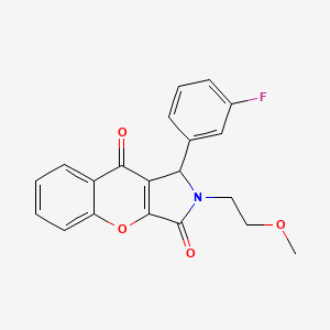 molecular formula C20H16FNO4 B2879209 1-(3-Fluorophenyl)-2-(2-methoxyethyl)-1,2-dihydrochromeno[2,3-c]pyrrole-3,9-dione CAS No. 862198-22-9