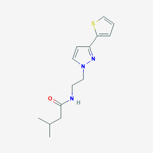 molecular formula C14H19N3OS B2879254 3-methyl-N-(2-(3-(thiophen-2-yl)-1H-pyrazol-1-yl)ethyl)butanamide CAS No. 1797679-11-8
