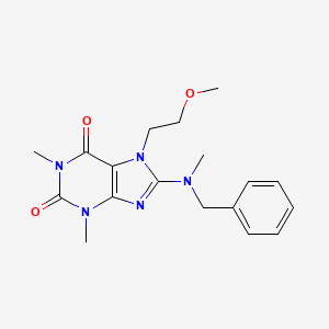 molecular formula C18H23N5O3 B2879256 8-(benzyl(methyl)amino)-7-(2-methoxyethyl)-1,3-dimethyl-1H-purine-2,6(3H,7H)-dione CAS No. 376379-55-4