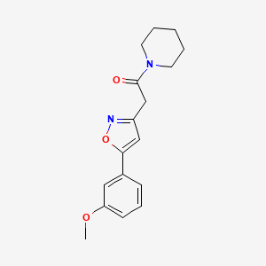 molecular formula C17H20N2O3 B2879257 2-(5-(3-Methoxyphenyl)isoxazol-3-yl)-1-(piperidin-1-yl)ethanone CAS No. 953137-74-1