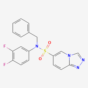 molecular formula C19H14F2N4O2S B2879262 N-benzyl-N-(3,4-difluorophenyl)-[1,2,4]triazolo[4,3-a]pyridine-6-sulfonamide CAS No. 1251628-69-9