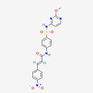 molecular formula C20H17N5O6S B2879265 (E)-N-(4-(N-(2-甲氧嘧啶-4-基)磺酰基)苯基)-3-(4-硝基苯基)丙烯酰胺 CAS No. 2035001-51-3