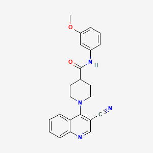 molecular formula C23H22N4O2 B2879268 1-(3-anilino-3-oxopropyl)-2-methyl-N-(2-methylbenzyl)-1H-benzimidazole-5-carboxamide CAS No. 1226434-02-1