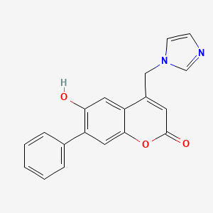 molecular formula C19H14N2O3 B2879271 6-Hydroxy-4-(imidazol-1-ylmethyl)-7-phenylchromen-2-one CAS No. 859662-51-4