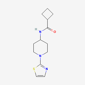 molecular formula C13H19N3OS B2879278 N-(1-(thiazol-2-yl)piperidin-4-yl)cyclobutanecarboxamide CAS No. 1448044-96-9