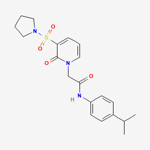 molecular formula C20H25N3O4S B2879280 N-(4-isopropylphenyl)-2-(2-oxo-3-(pyrrolidin-1-ylsulfonyl)pyridin-1(2H)-yl)acetamide CAS No. 1251595-15-9
