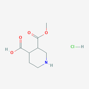 molecular formula C8H14ClNO4 B2879285 3-甲氧羰基哌啶-4-羧酸；盐酸盐 CAS No. 2260936-33-0