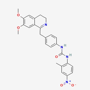 1-[4-[(6,7-Dimethoxy-3,4-dihydroisoquinolin-1-yl)methyl]phenyl]-3-(2-methyl-4-nitrophenyl)urea