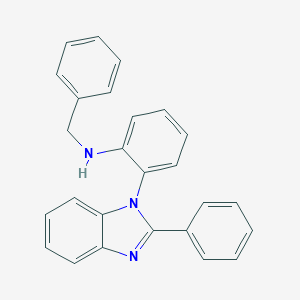molecular formula C26H21N3 B287929 N-benzyl-2-(2-phenyl-1H-benzimidazol-1-yl)aniline 