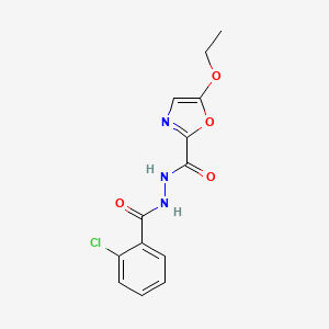 molecular formula C13H12ClN3O4 B2879297 N'-(2-氯苯甲酰)-5-乙氧基恶唑-2-甲酰肼 CAS No. 391228-94-7