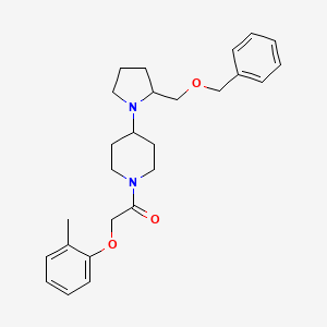 B2879312 1-(4-(2-((Benzyloxy)methyl)pyrrolidin-1-yl)piperidin-1-yl)-2-(o-tolyloxy)ethanone CAS No. 2034231-06-4