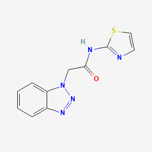 molecular formula C11H9N5OS B2879325 2-(1H-benzo[d][1,2,3]triazol-1-yl)-N-(thiazol-2-yl)acetamide CAS No. 370078-47-0