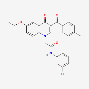 N-(3-chlorophenyl)-2-(6-ethoxy-3-(4-methylbenzoyl)-4-oxoquinolin-1(4H)-yl)acetamide