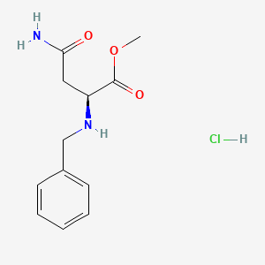 molecular formula C12H17ClN2O3 B2879338 (S)-Methyl 4-amino-2-(benzylamino)-4-oxobutanoate hydrochloride CAS No. 402929-49-1