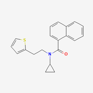 molecular formula C20H19NOS B2879339 N-cyclopropyl-N-(2-(thiophen-2-yl)ethyl)-1-naphthamide CAS No. 1396800-33-1