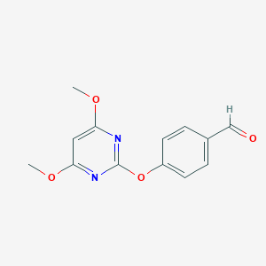 molecular formula C13H12N2O4 B287934 4-[(4,6-Dimethoxy-2-pyrimidinyl)oxy]benzaldehyde 