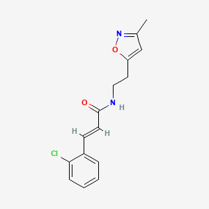 molecular formula C15H15ClN2O2 B2879363 (E)-3-(2-氯苯基)-N-(2-(3-甲基异恶唑-5-基)乙基)丙烯酰胺 CAS No. 1421587-61-2