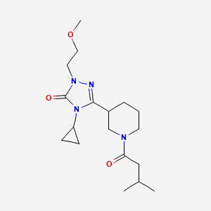 molecular formula C18H30N4O3 B2879367 4-cyclopropyl-1-(2-methoxyethyl)-3-(1-(3-methylbutanoyl)piperidin-3-yl)-1H-1,2,4-triazol-5(4H)-one CAS No. 2195954-43-7